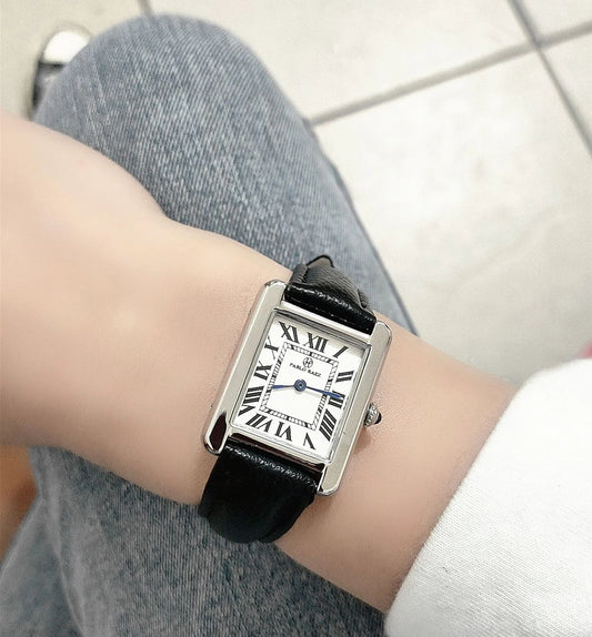 Pablo Raez Men Women Couple Quartz Watch Rectangle Square Roman Numerals Dial Watches Ladies Luxury Wristwatch Classic Man Clock