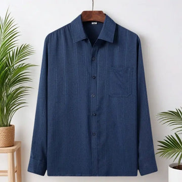 Summer Lightweight Cotton Linen Men's Long Sleeve Shirt Senior Casual Shirt Loose Thin Jacket