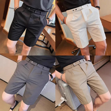 Summer New Style Men's Business Casual Ice Silk Straight Leg Short Pants Five-Point West Pants Versatile Comfortable Leisure Tro