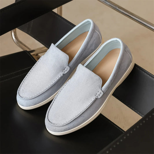 Men's British Loafers Classic Suede Leather Casual Shoes Moccasins Men Light Breathable Slip On Shoes Lazy Driving Flats Man