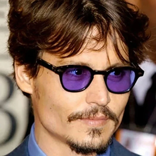 Retro Johnny Depp Style Oval Round Eyeglasses Sunglasses Men Women Clear Tinted Lens Brand Design Party Show Oculos De Sol