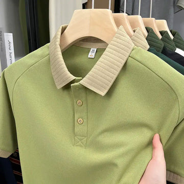 Middle-aged and Young Men's Short Sleeve Polo Shirts 2025 Summer New Arrival Premium Business Upper Clothing Collar T-shirts
